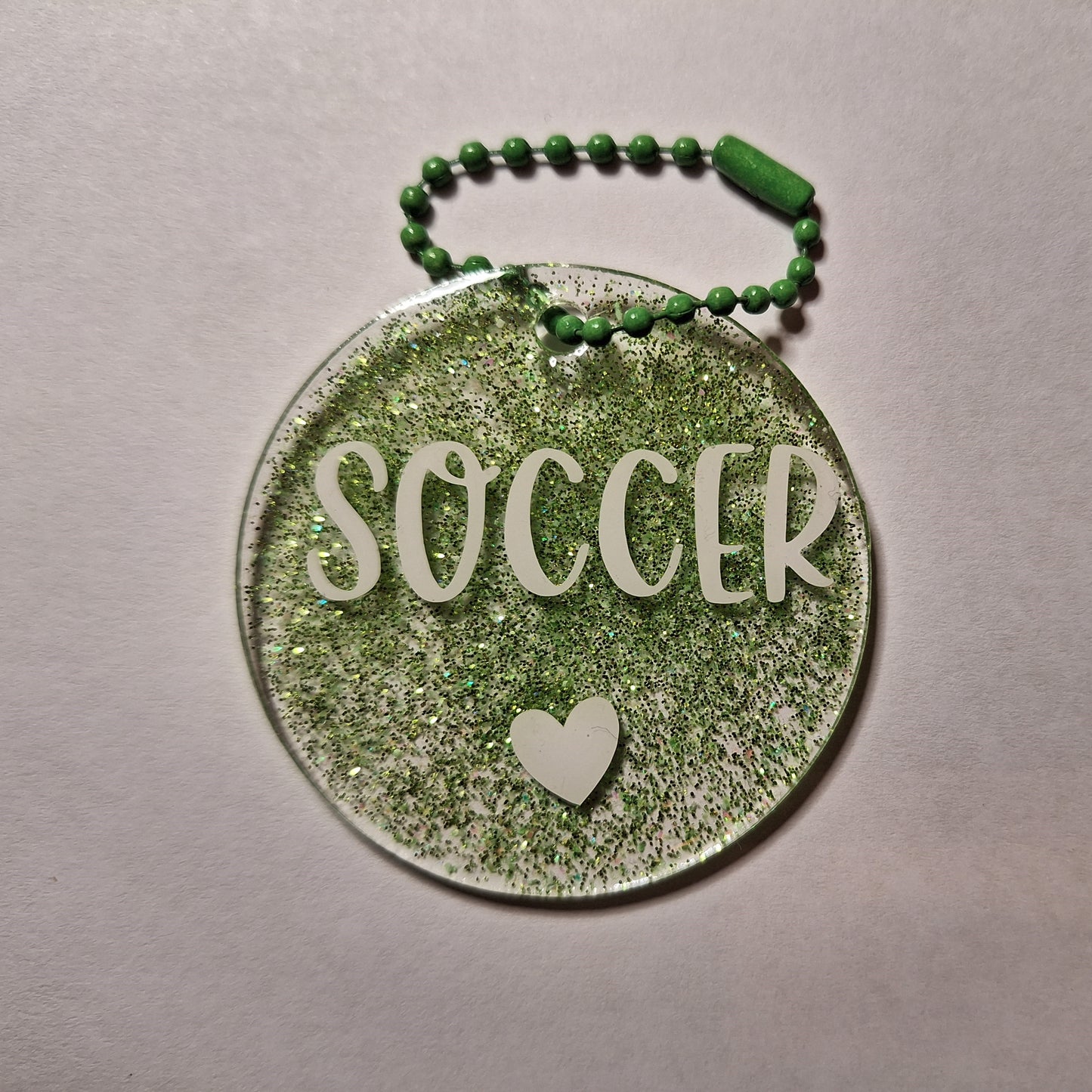 Porte-clés acrylique - soccer & coeur