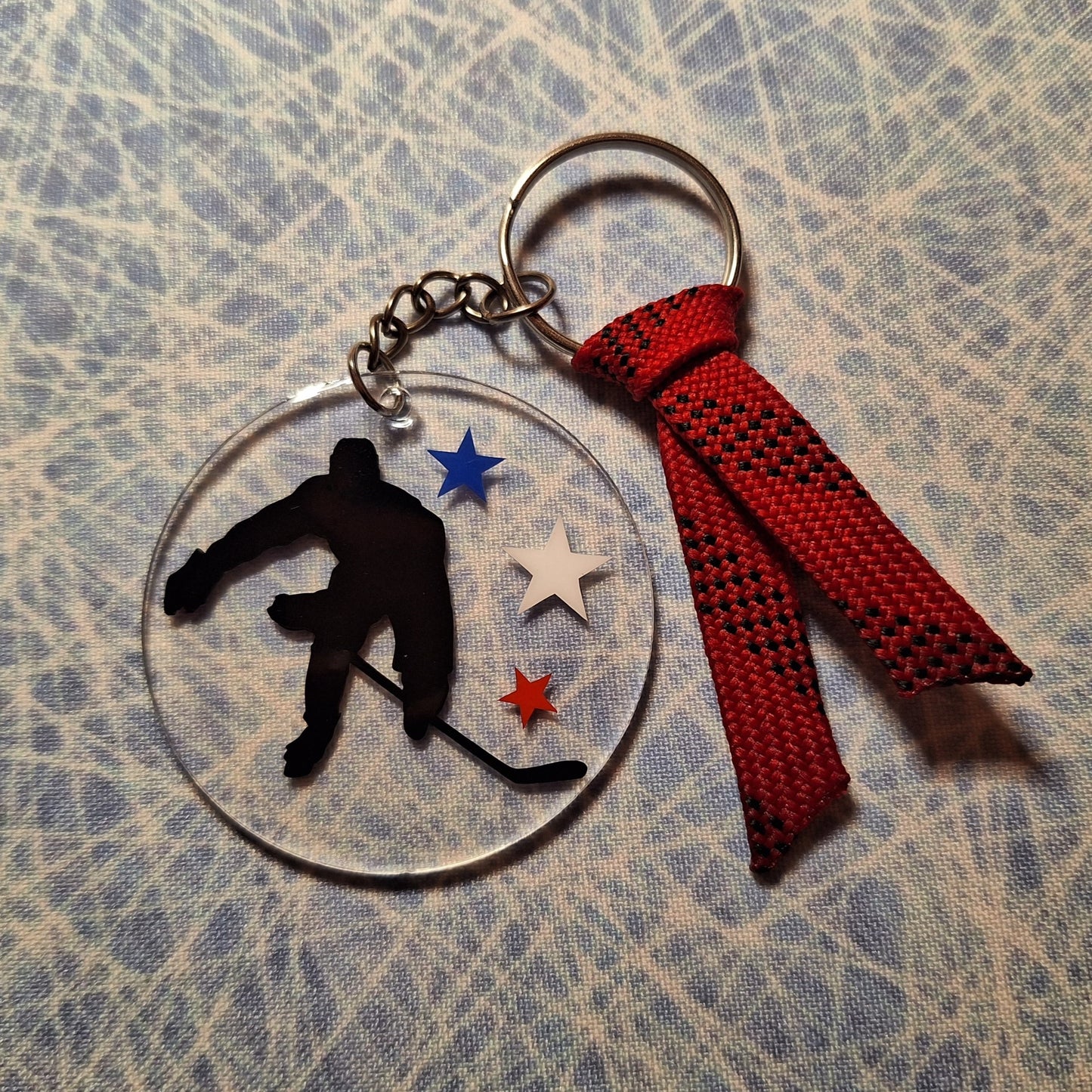 Porte-clés acrylique - Joueur & 3 étoiles - lacet