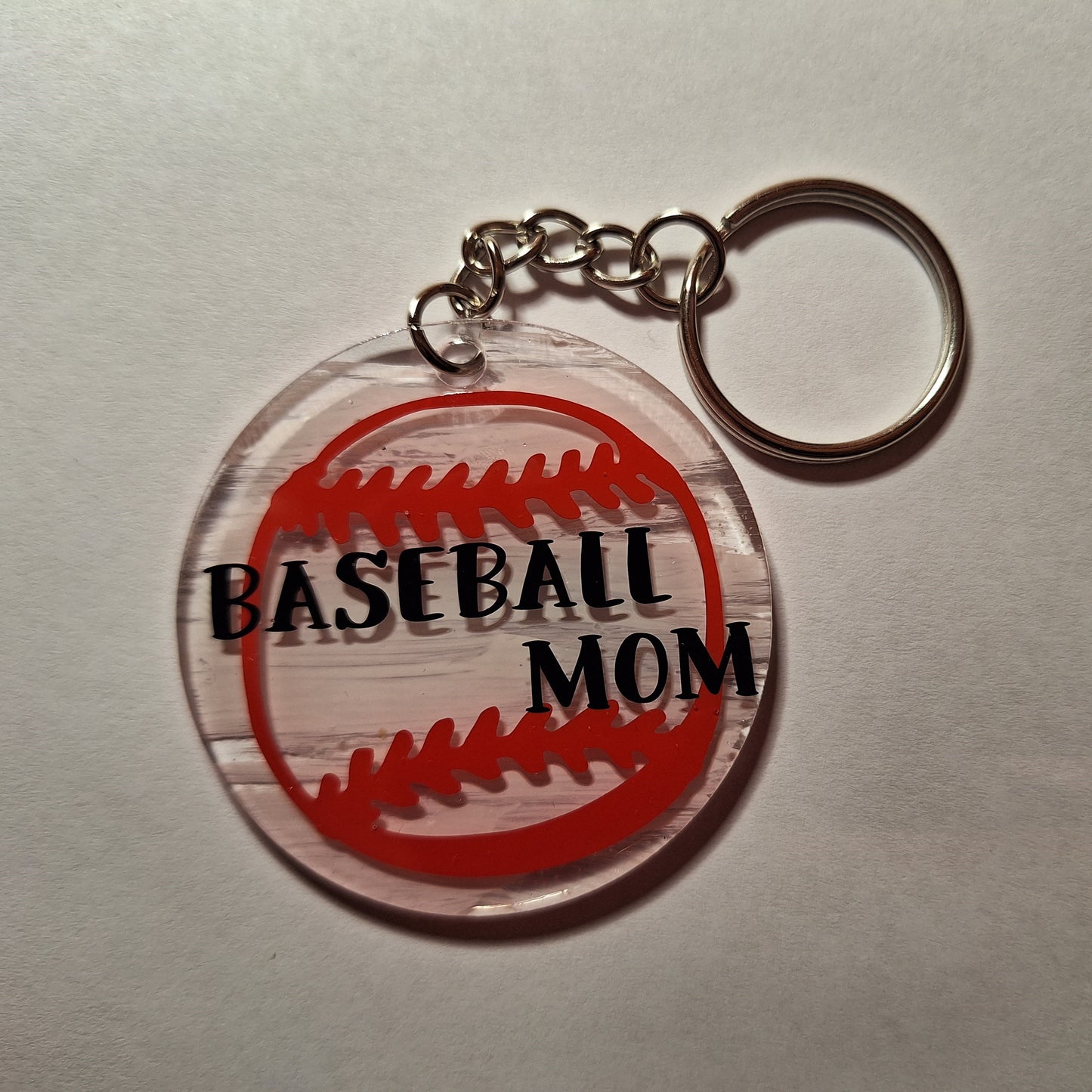 Porte-clés acrylique - Baseball Mom balle
