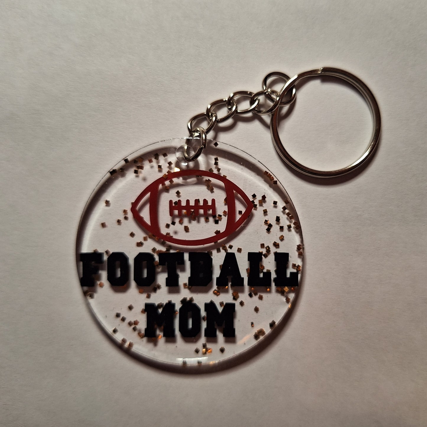 Porte-clés acrylique - Football Mom ballon