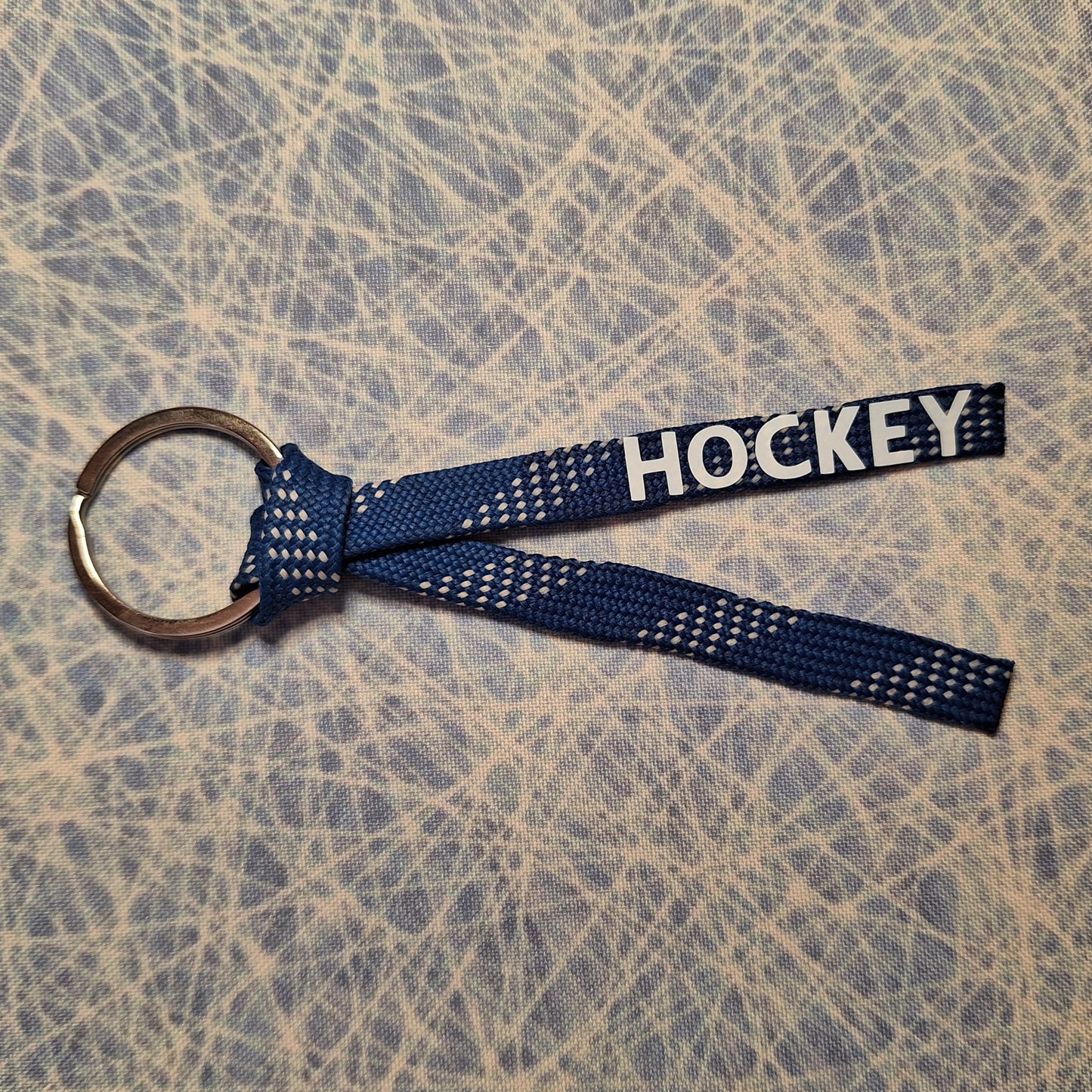 Porte-clés - Hockey sur lacet bleu