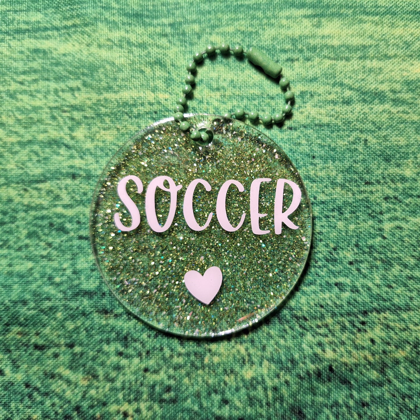 Porte-clés acrylique - soccer & coeur