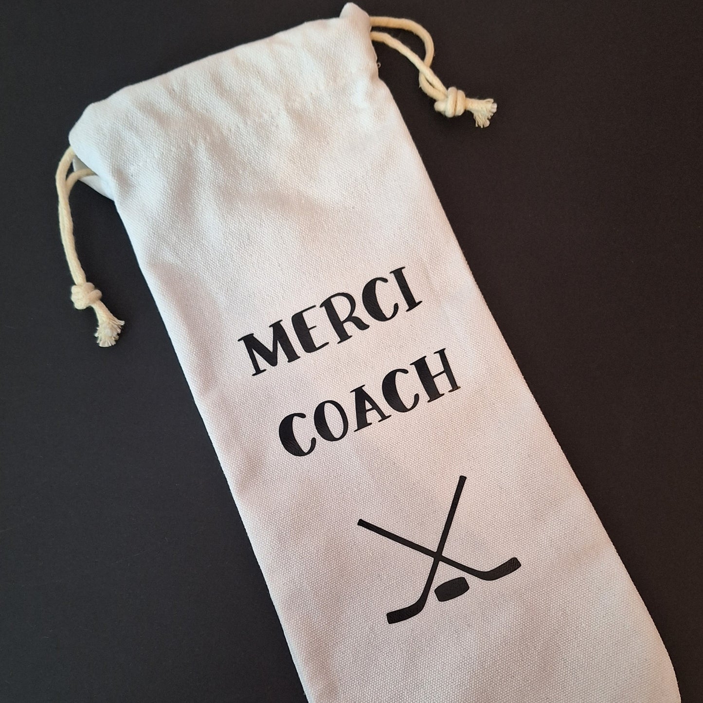 Sac à bouteille de vin - Merci Coach Hockey