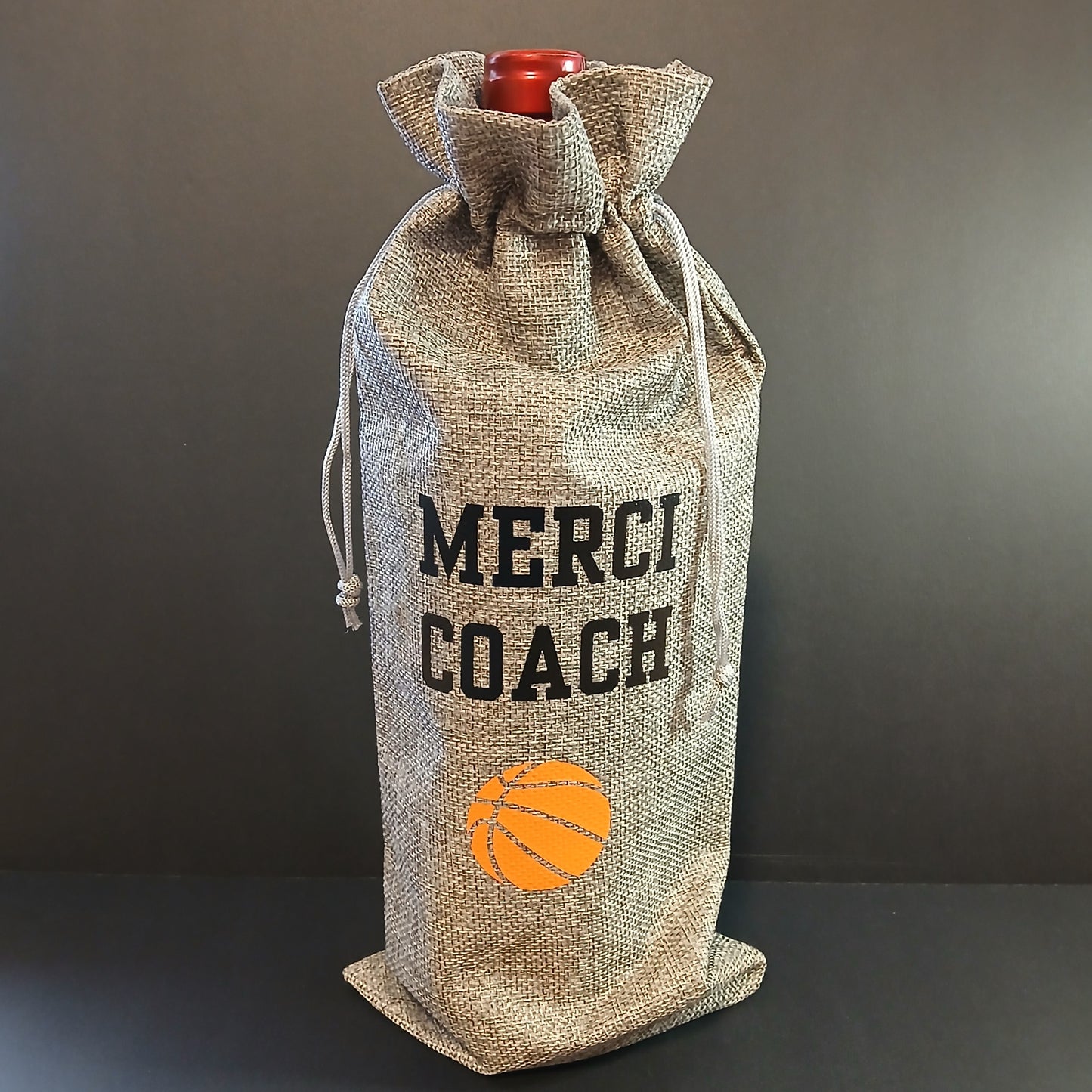 Sac à bouteille de vin - Merci Coach Basketball