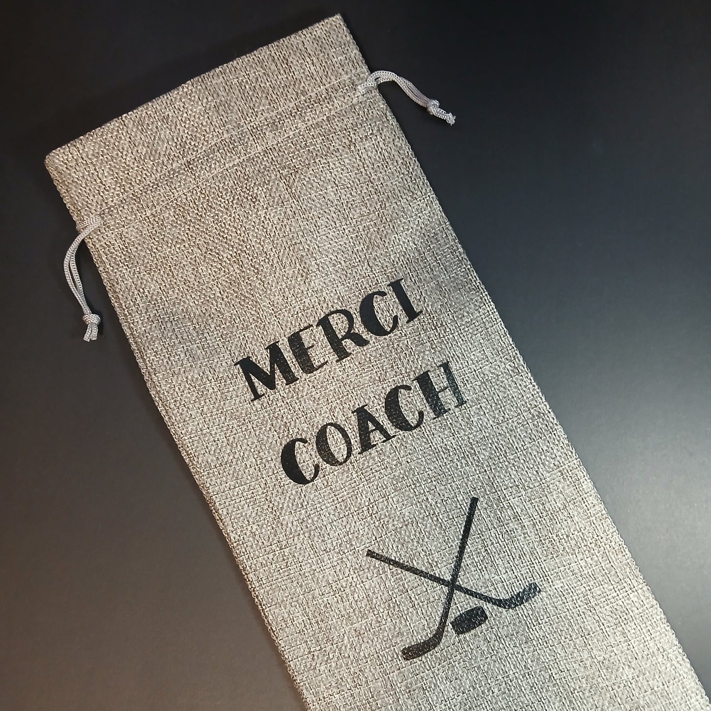 Sac à bouteille de vin - Merci Coach Hockey