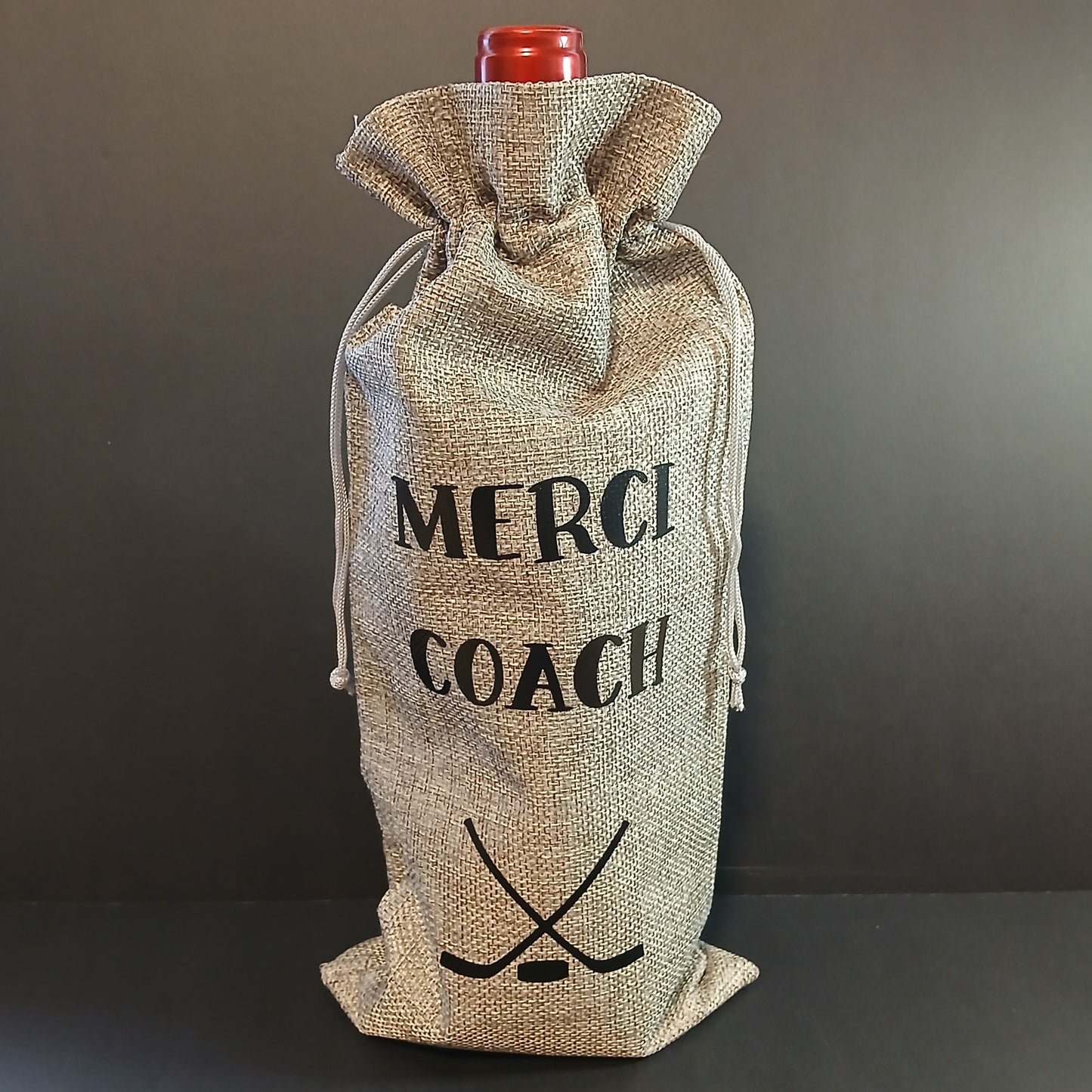 Sac à bouteille de vin - Merci Coach Hockey