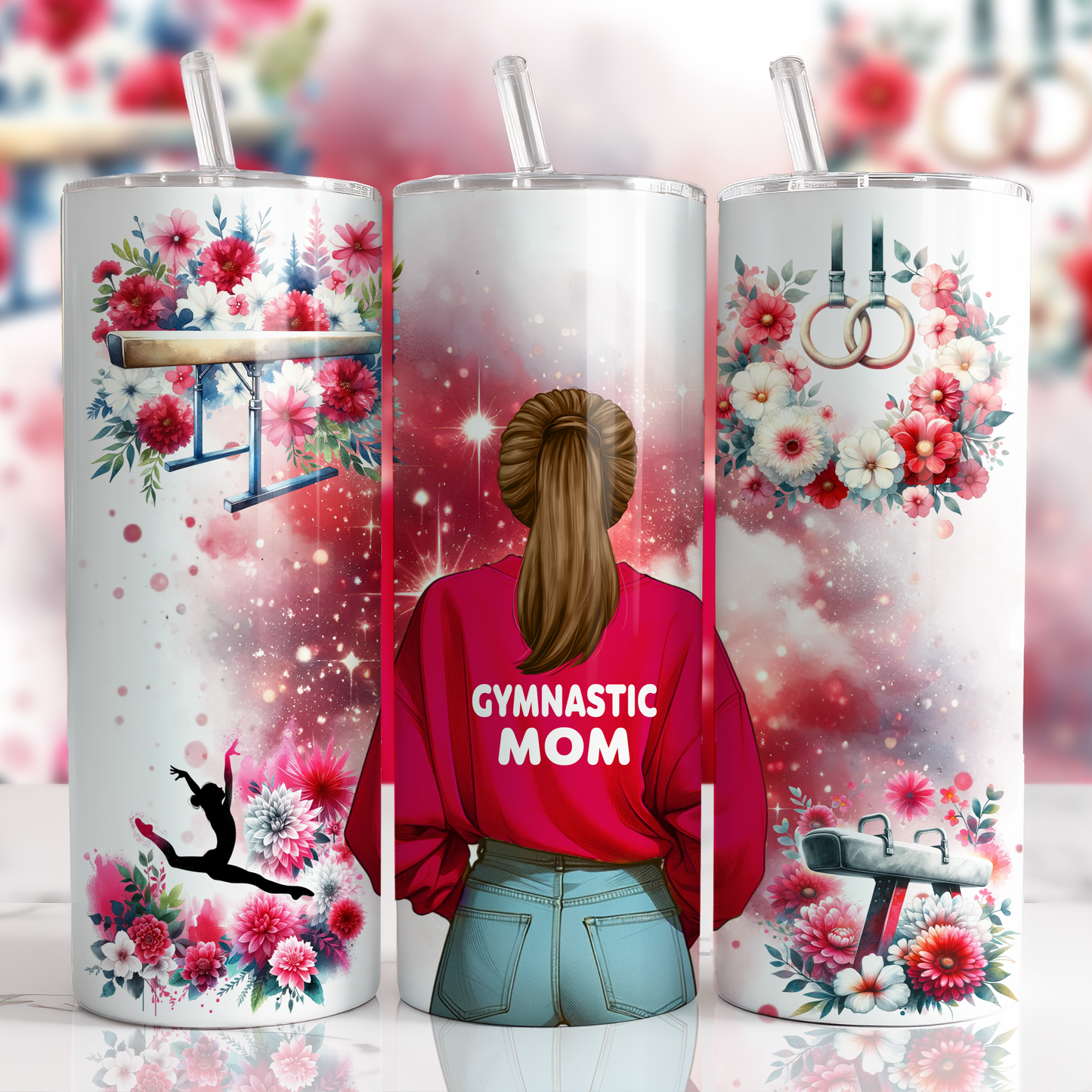 Gobelet - Gymnastic Mom floral