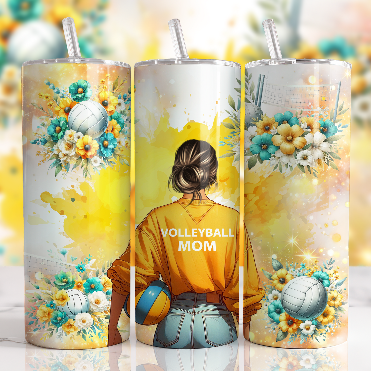 Gobelet - Volleyball Mom floral