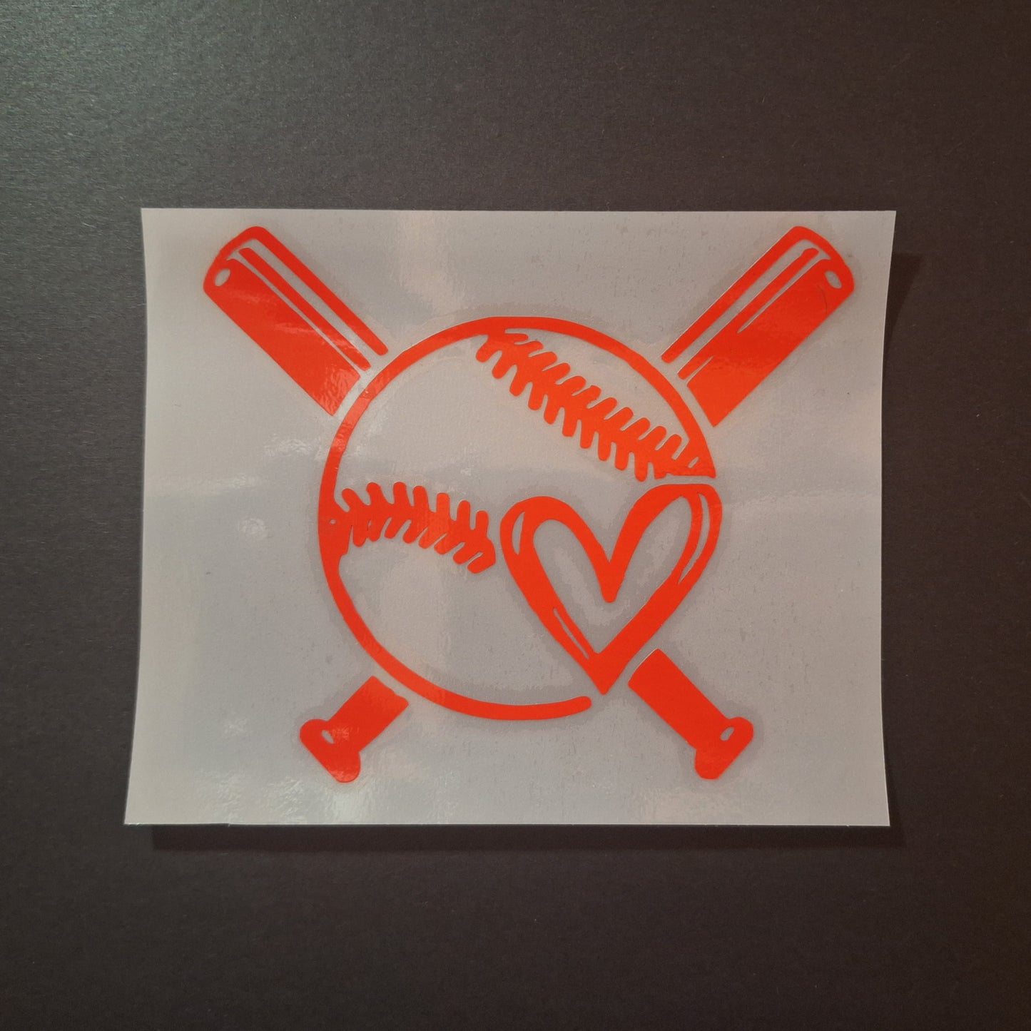 Vinyle autocollant voiture - Balle Baseball avec coeur & bâtons
