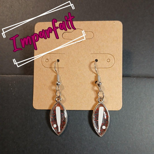 Boucles d'oreilles - Bâton & balle Baseball IMPARFAIT