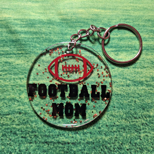 Porte-clés acrylique - Football Mom ballon