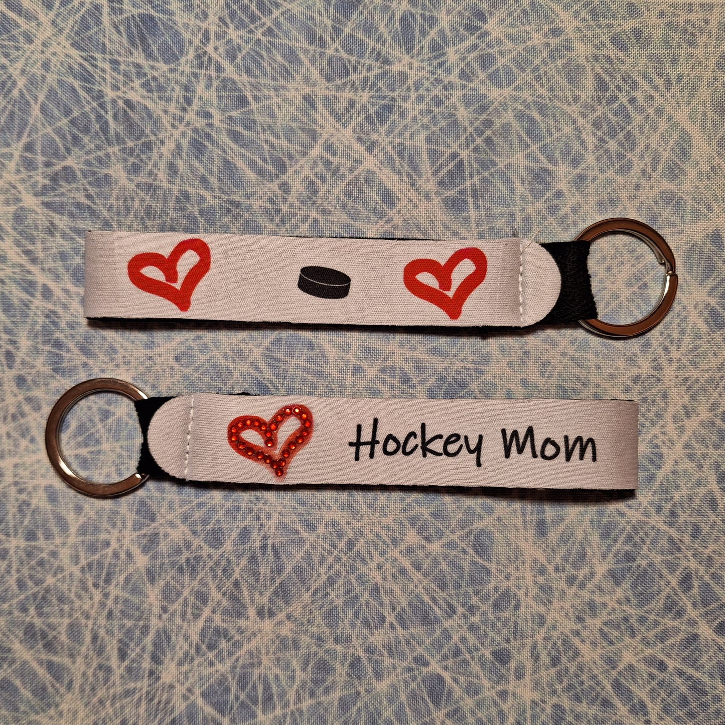 Porte-clés - Hockey Mom, coeur brillant