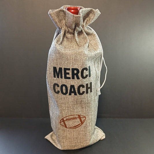 Sac à bouteille de vin - Merci Coach Football