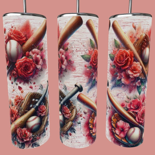 Gobelet - Baseball & Fleurs